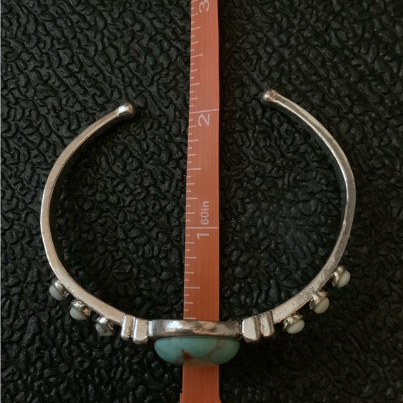 Like New Lucky Brand Turquoise and Silver Metal Cuff - Picture 4 of 7